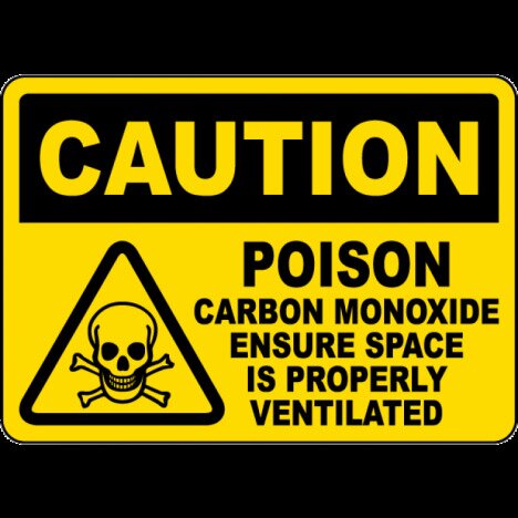 Caution Poison Carbon Monoxide Sign