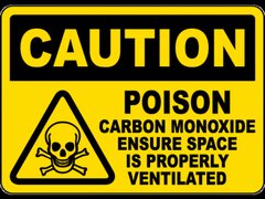 Caution Poison Carbon Monoxide Sign